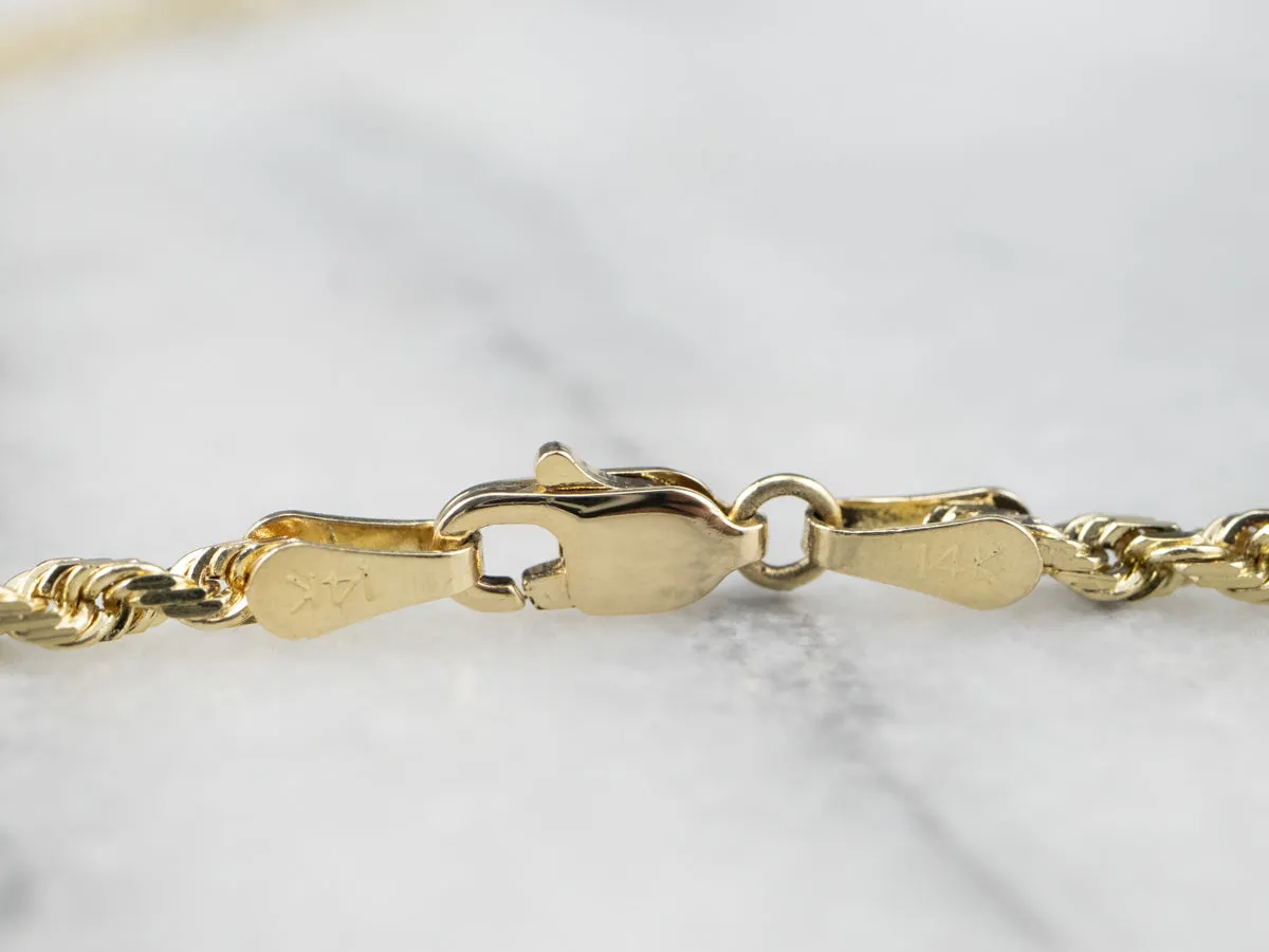 14K Gold Sparkling Rope Chain Necklace