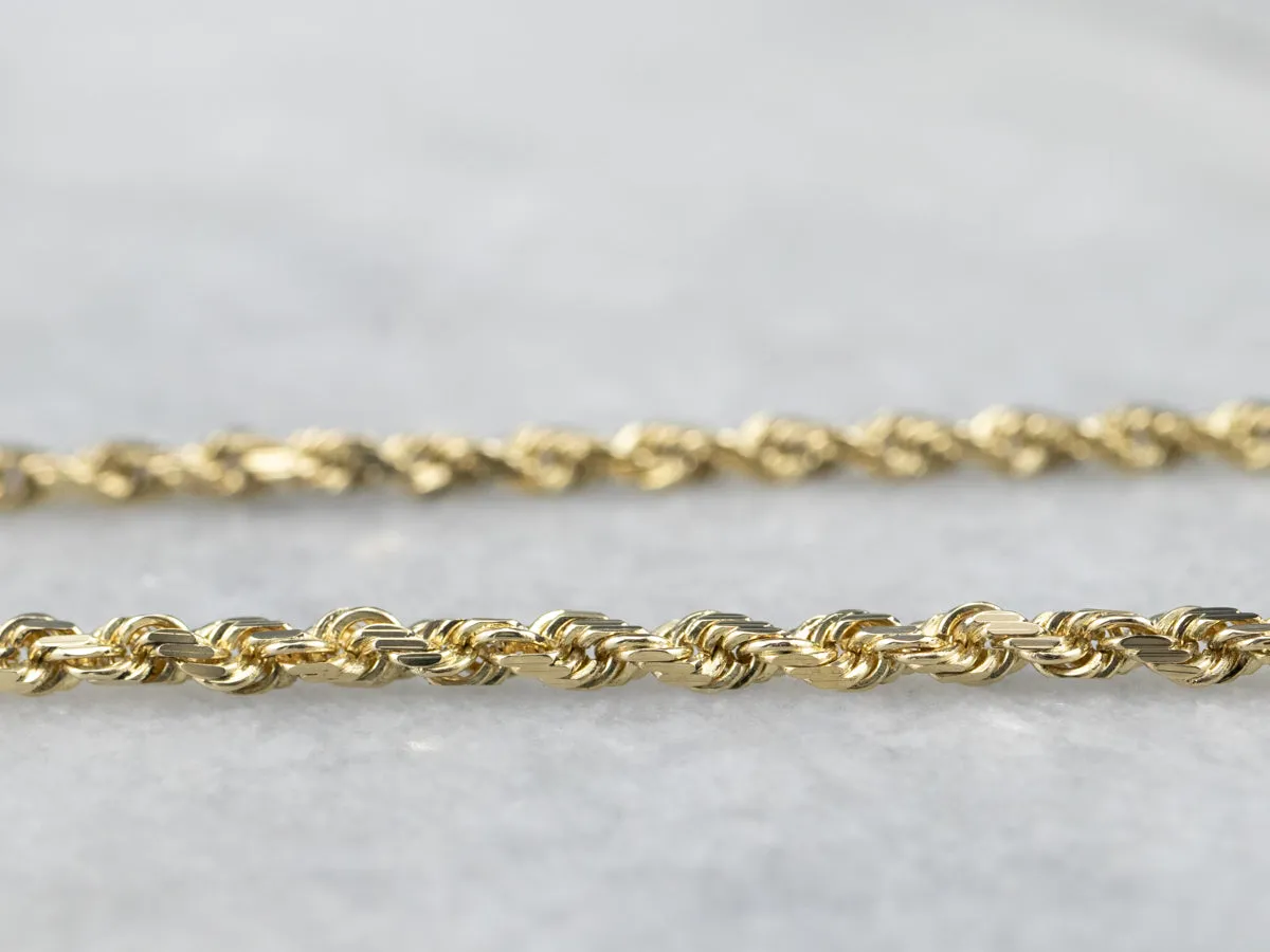 14K Gold Sparkling Rope Chain Necklace