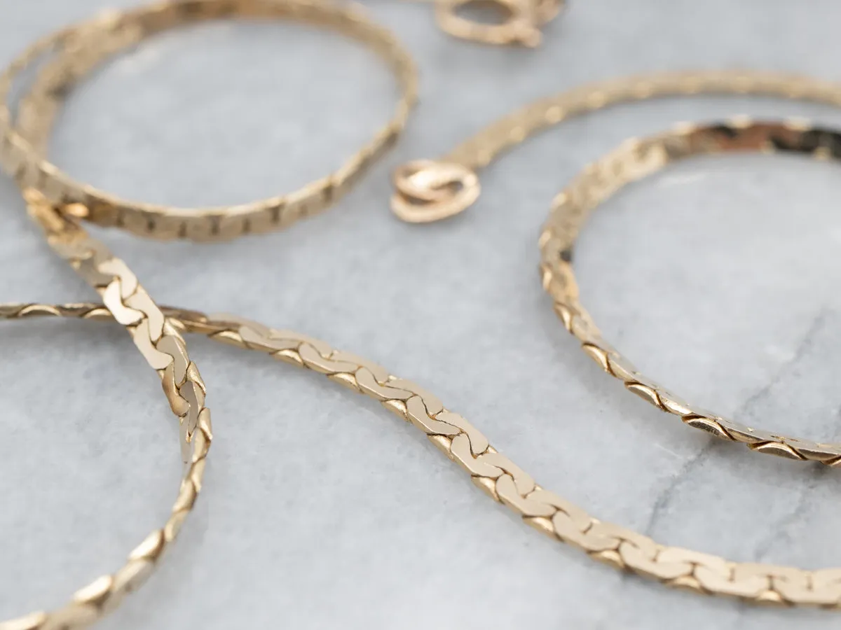 14K Yellow Gold Flat C-Link Chain