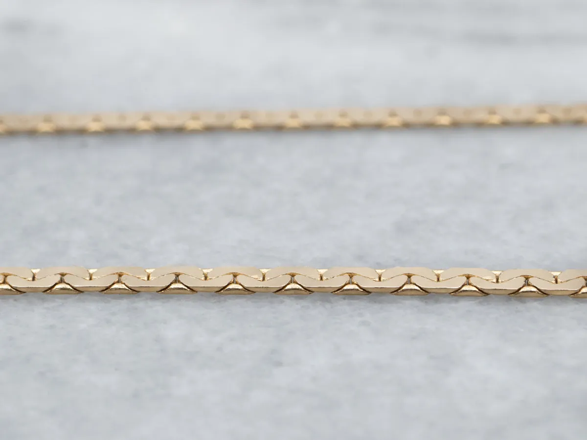 14K Yellow Gold Flat C-Link Chain
