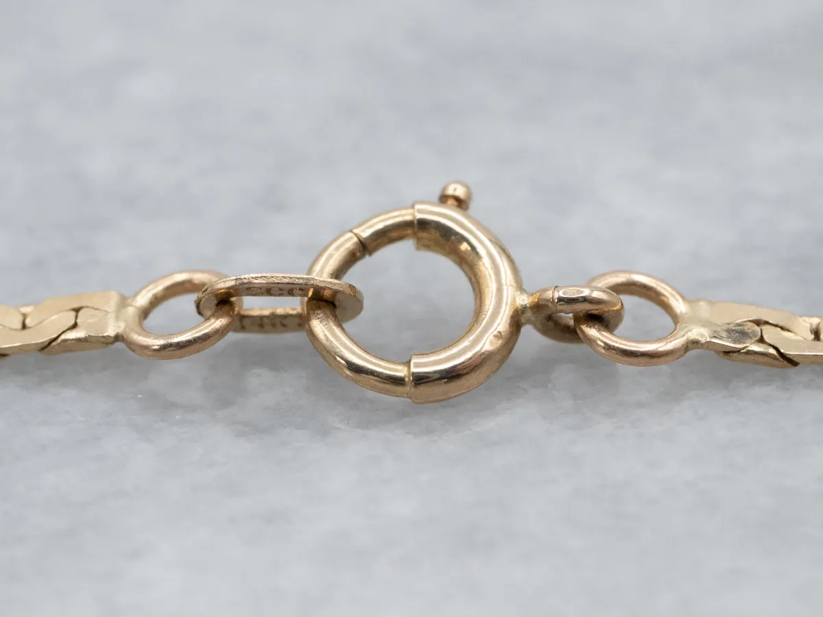 14K Yellow Gold Flat C-Link Chain