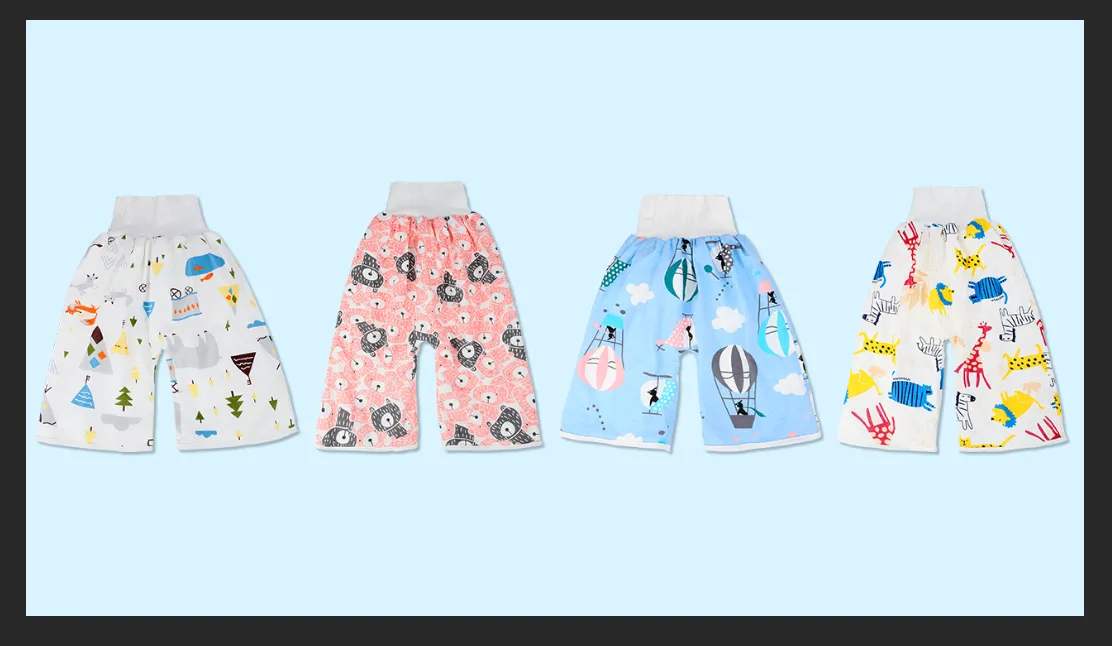 2 Packs Waterproof Diaper Pants Potty Training Cloth Diaper Pants for Baby Boy and Girl Night Time