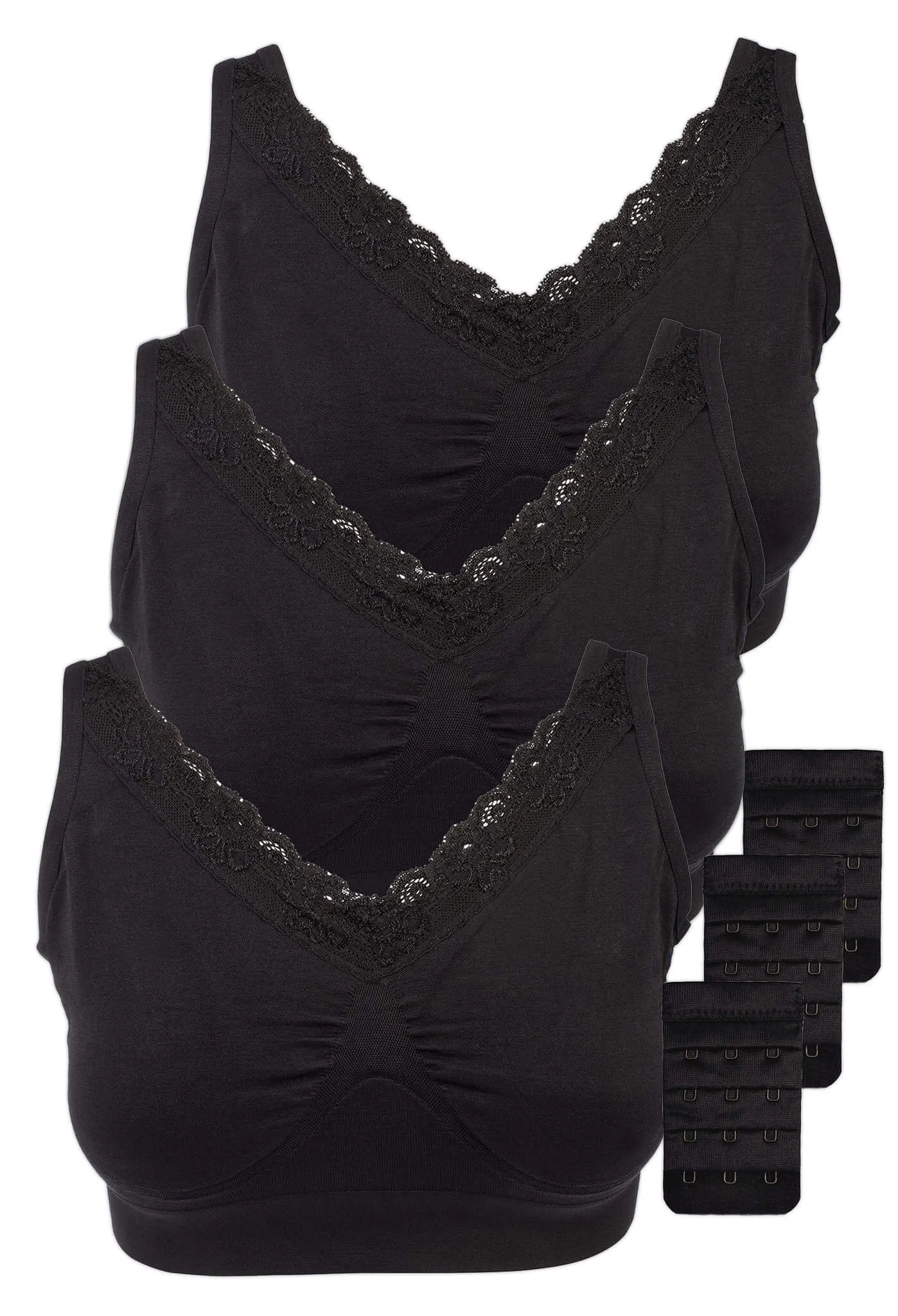 3 Pack Venus Lace Wire Free Pregnancy Bra   Band Extender Set