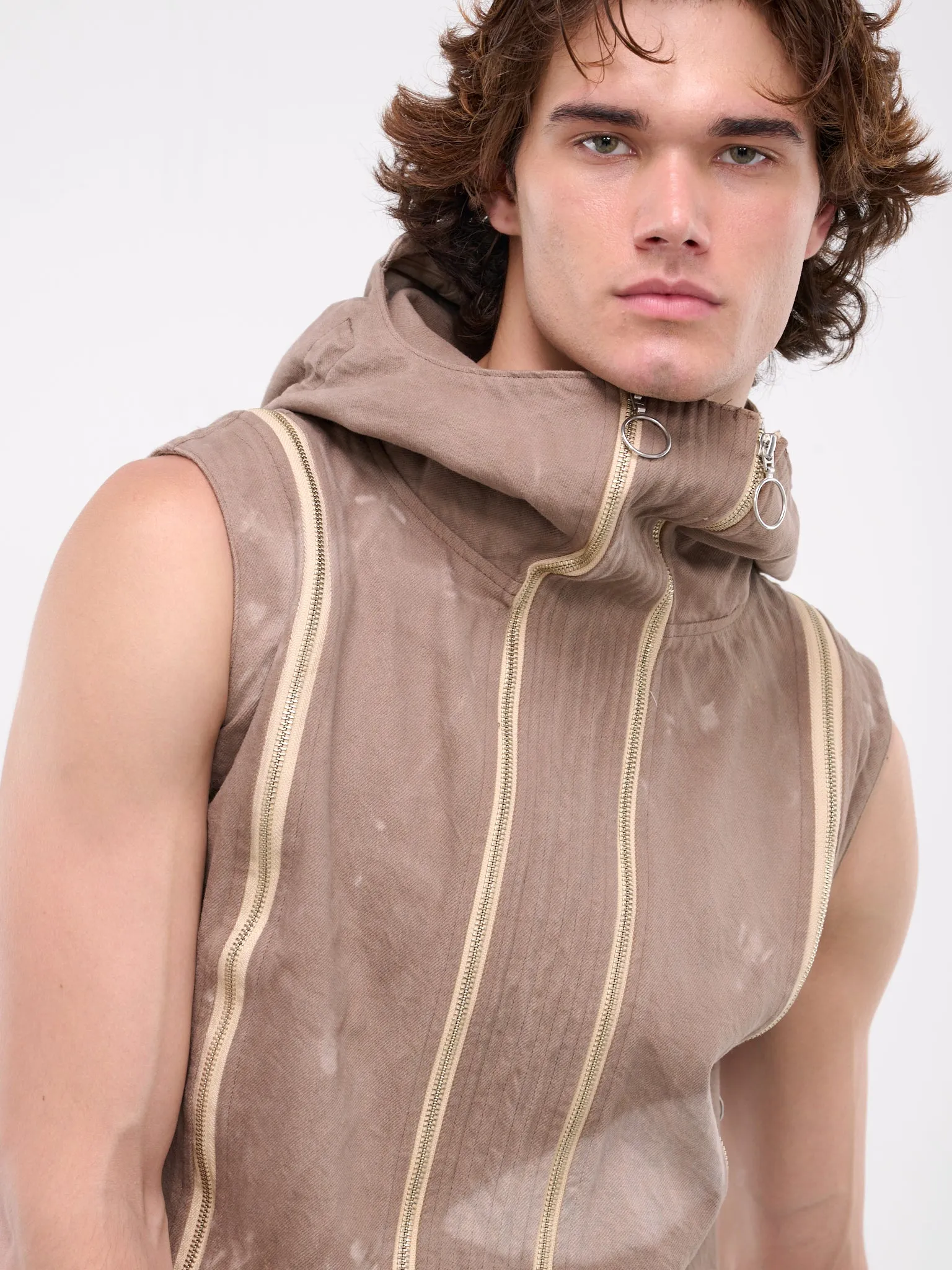 Adjustable Zip Fit Vest (AJVEST-BROWN-GARMENT-DYE)