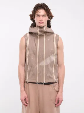 Adjustable Zip Fit Vest (AJVEST-BROWN-GARMENT-DYE)