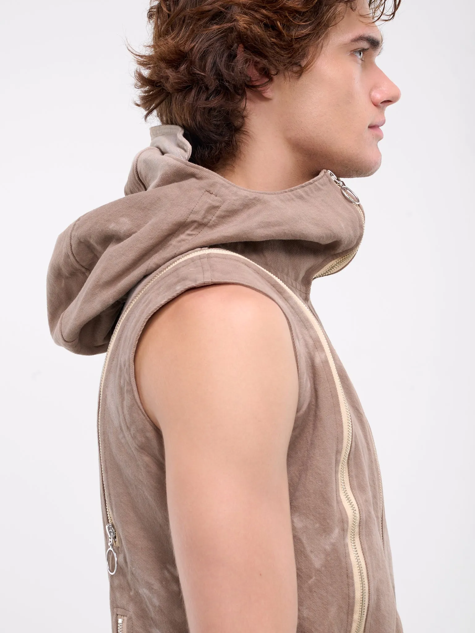 Adjustable Zip Fit Vest (AJVEST-BROWN-GARMENT-DYE)