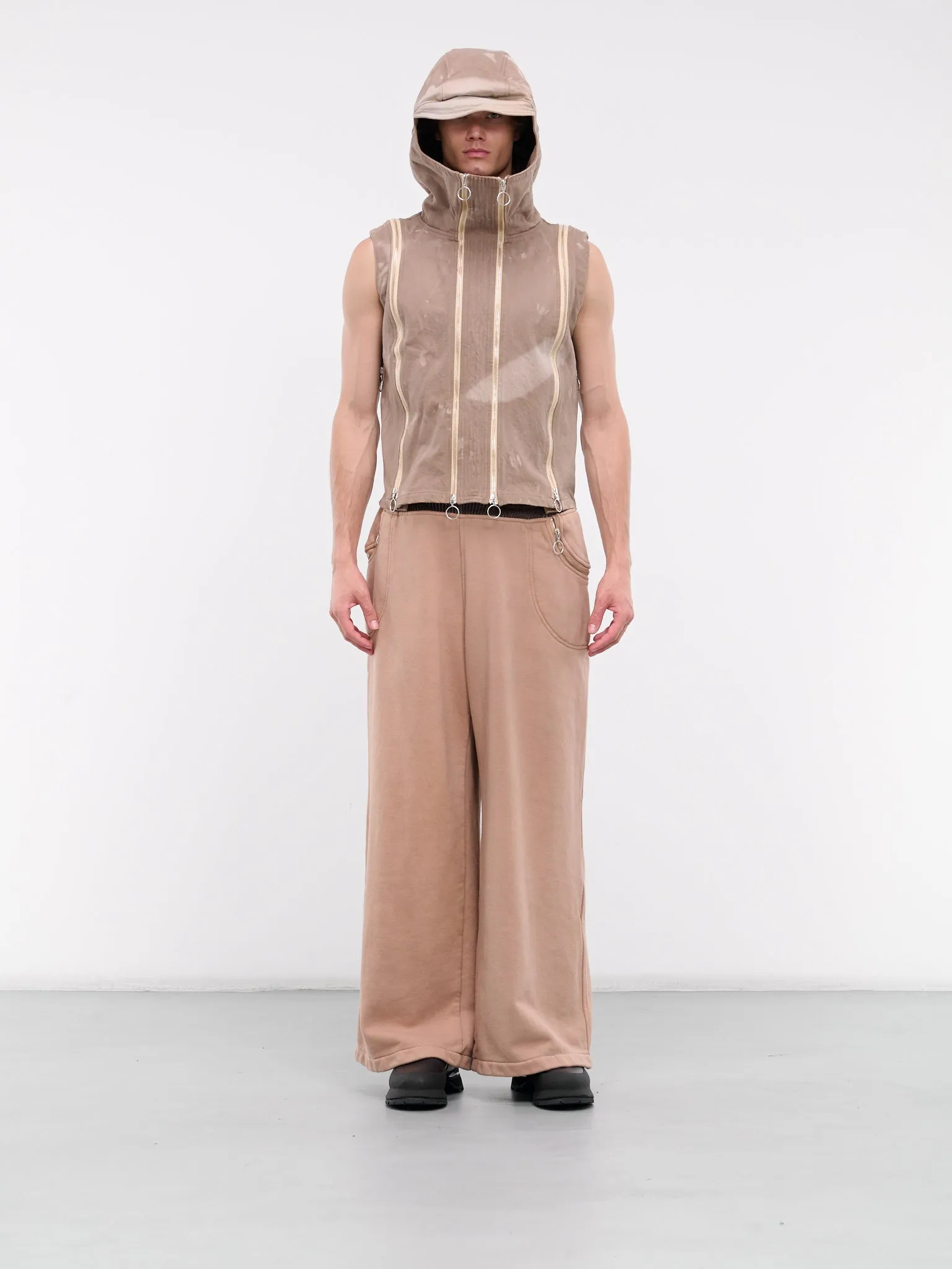 Adjustable Zip Fit Vest (AJVEST-BROWN-GARMENT-DYE)