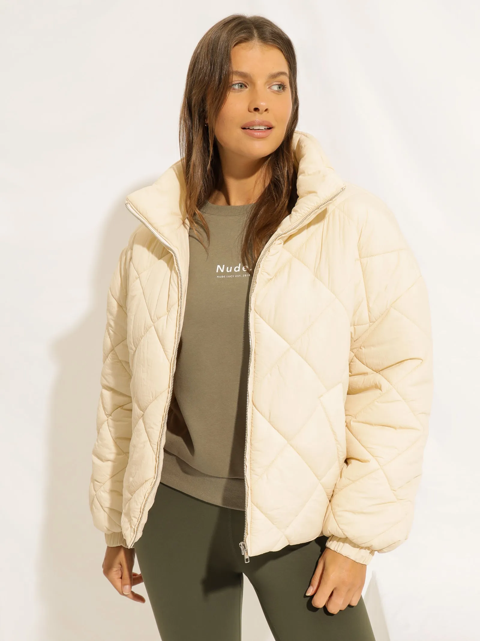 Asha Puffer Jacket in Wheat