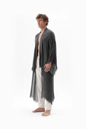 Bamboo Gray Men's Long Kimono