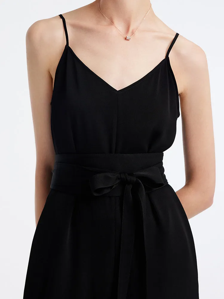 Black Acetate Camisole Jumpsuit