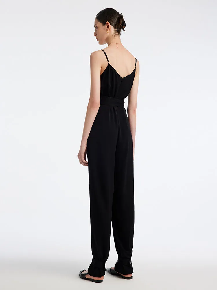 Black Acetate Camisole Jumpsuit