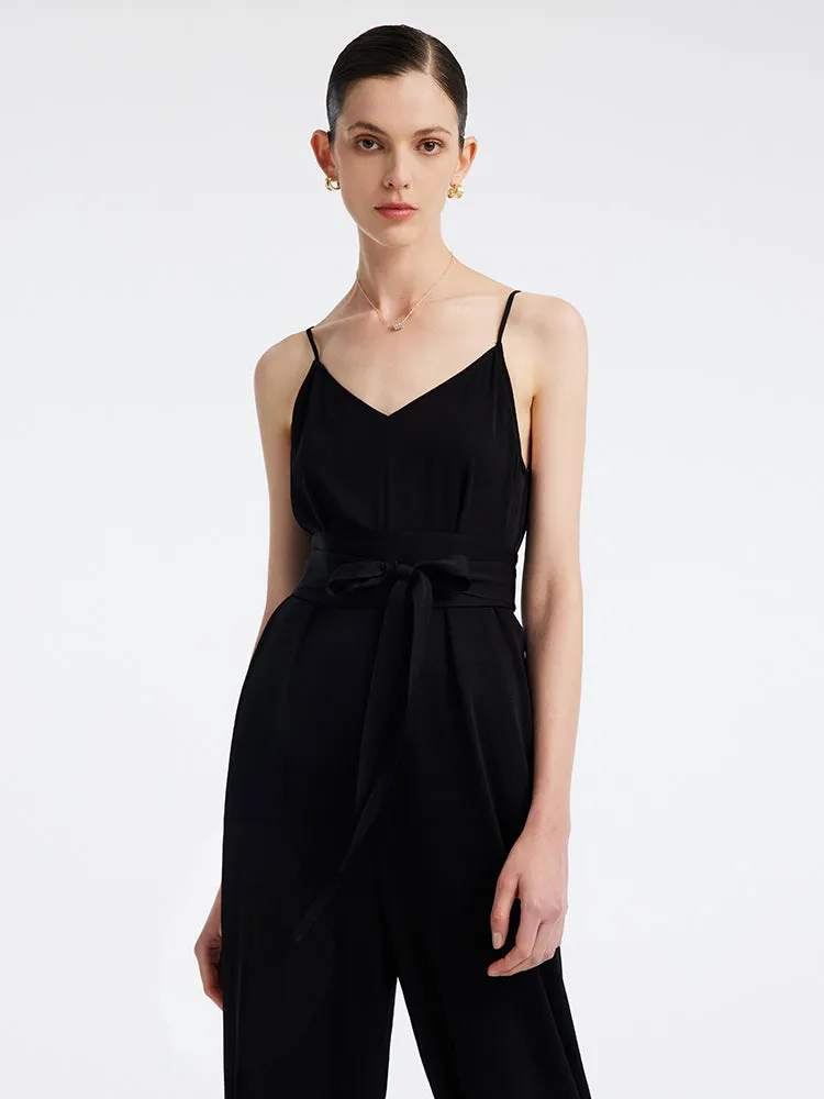 Black Acetate Camisole Jumpsuit