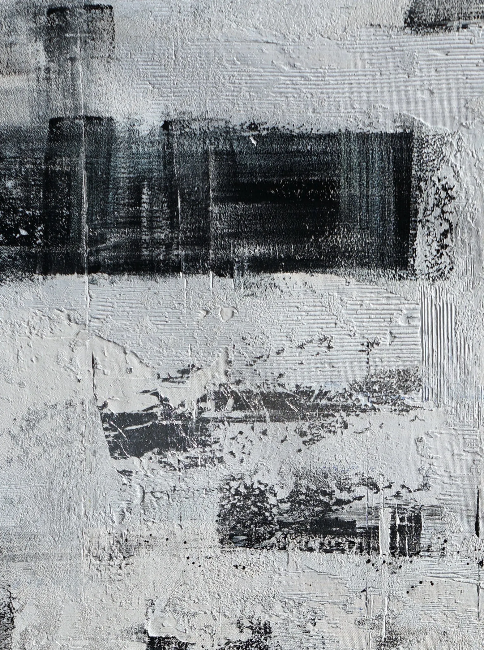 Black and White Oversize Minimalist Acrylic Painting on Canvas Ap100