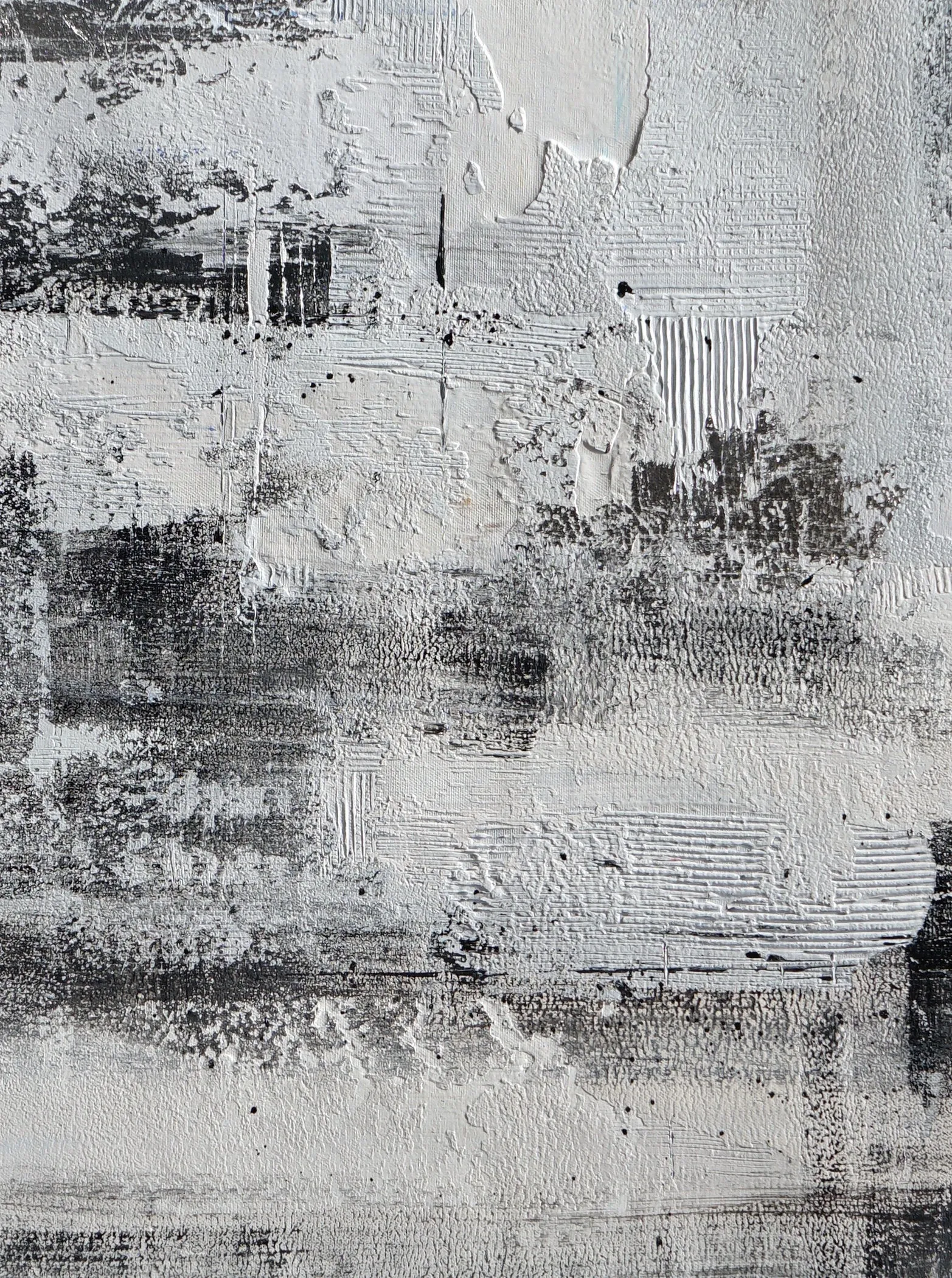 Black and White Oversize Minimalist Acrylic Painting on Canvas Ap100