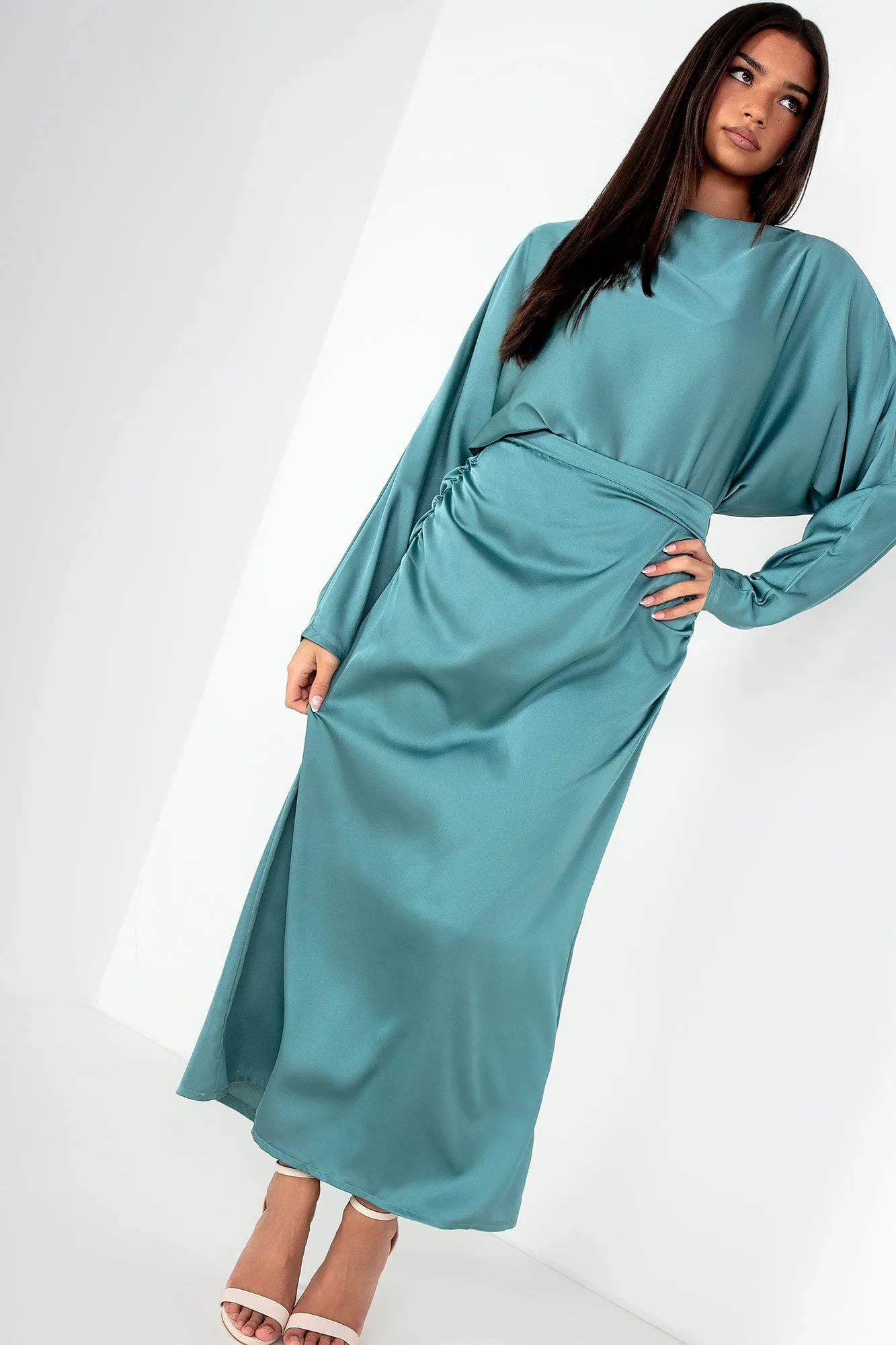 Blaire Duck Egg Satin Co Ord