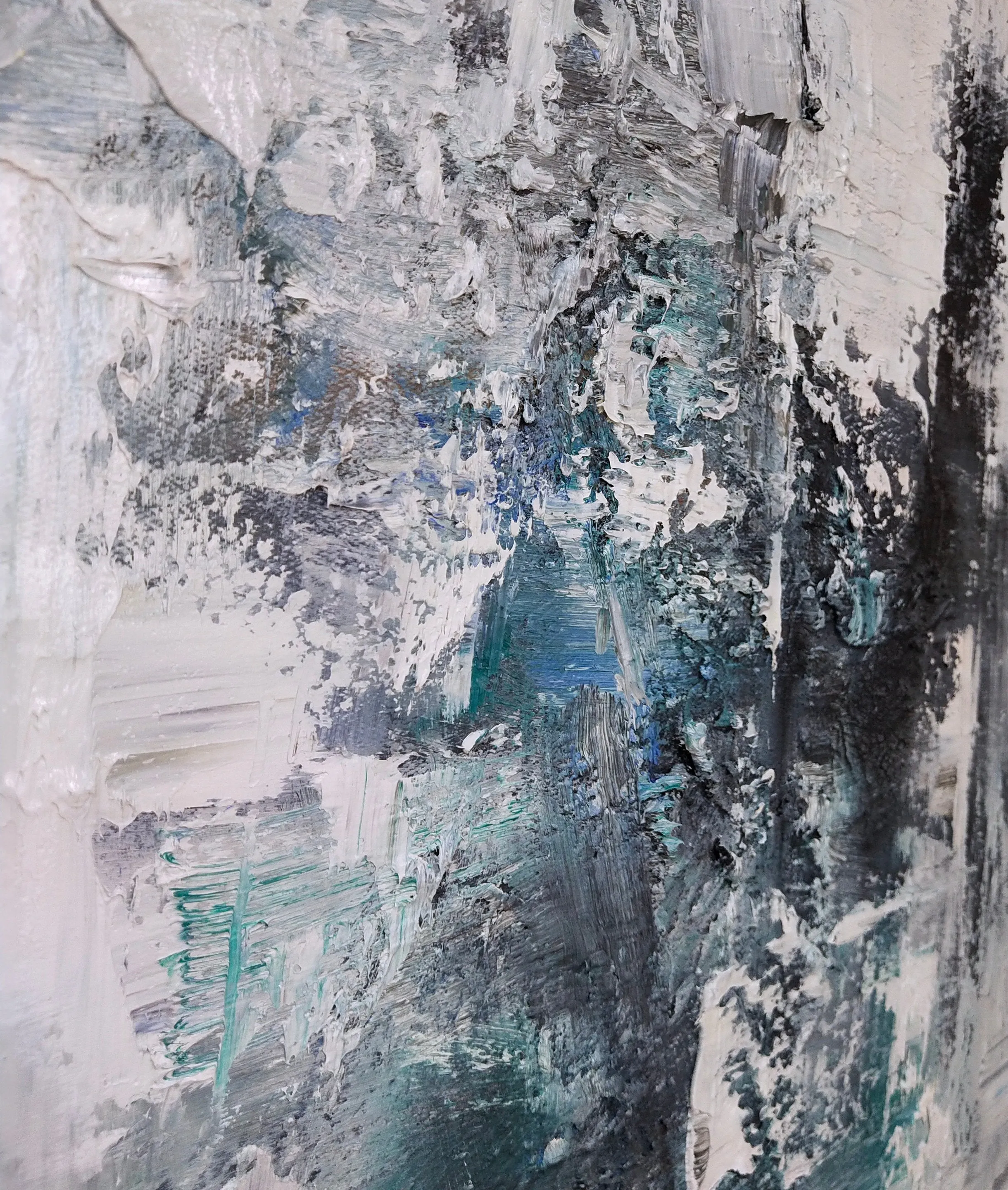 Blue And Gray Abstract Painting Teal Wall Art Office Wall Decor Op020