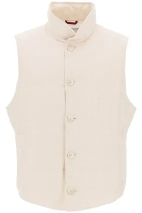 BRUNELLO CUCINELLI sleeveless down jacket in linen,