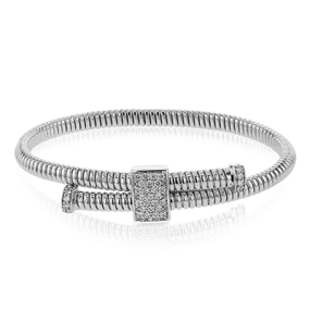 Cable Bangle in 18k Gold with Diamonds