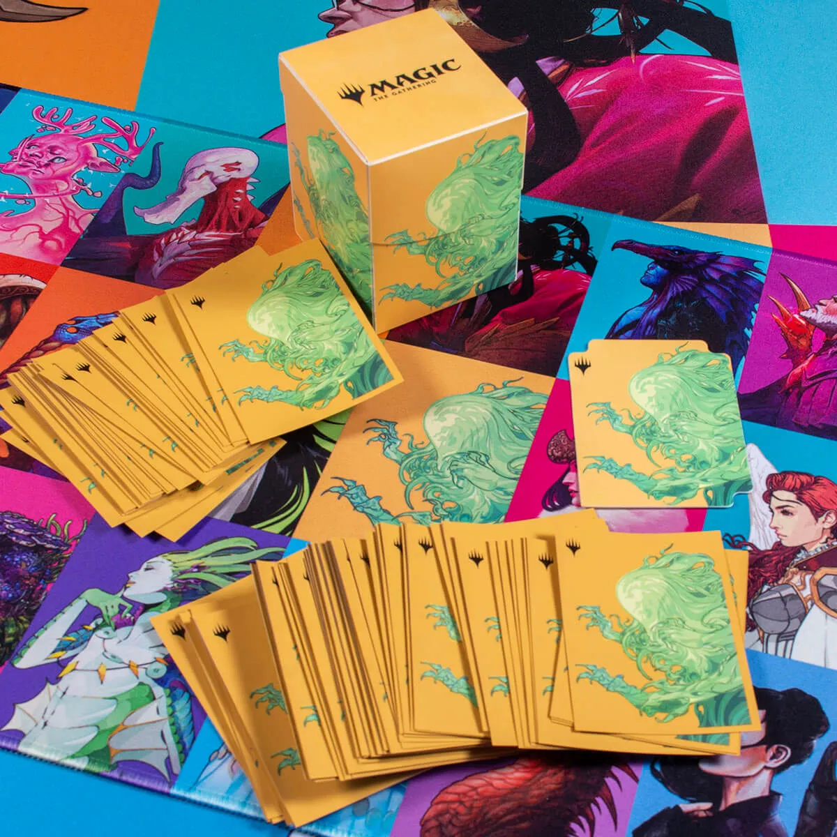 Commander Masters Pop Collage White Stitched Standard Gaming Playmat for Magic: The Gathering