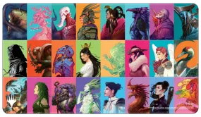 Commander Masters Pop Collage White Stitched Standard Gaming Playmat for Magic: The Gathering