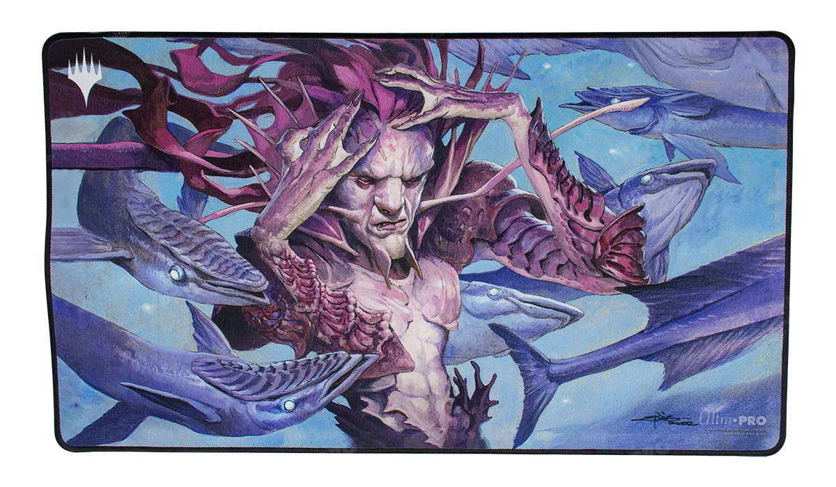 Dominaria Remastered Mystic Remora Black Stitched Standard Gaming Playmat for Magic: The Gathering