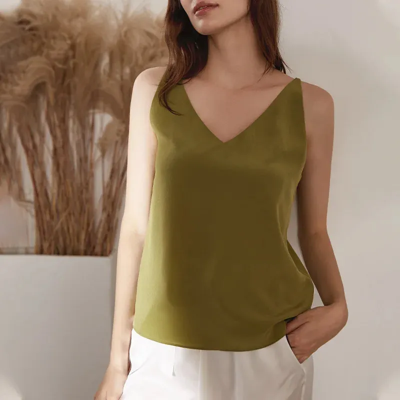 DressBetty - 2024 Candy Color Satin Silk Camisole