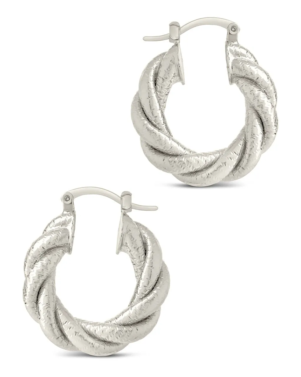 Esme Textured Braided Hoop Earrings