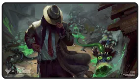 Fallout® Mysterious Stranger Black Stitched Standard Gaming Playmat for Magic: The Gathering