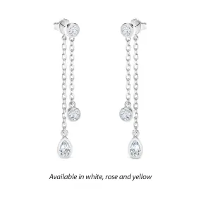 Forevermark Tribute™ Round and Pear Diamond Drop Earrings