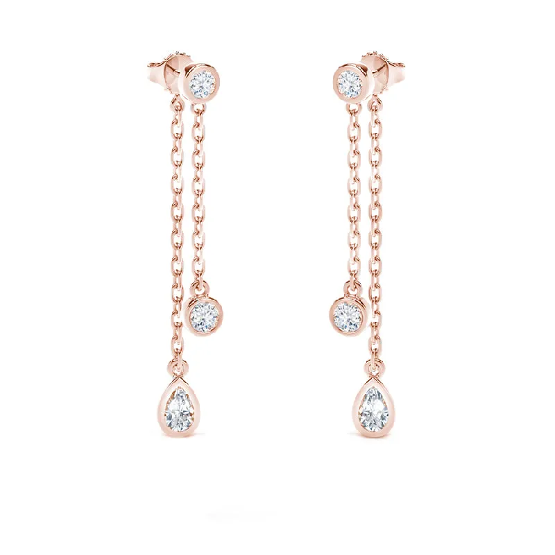 Forevermark Tribute™ Round and Pear Diamond Drop Earrings