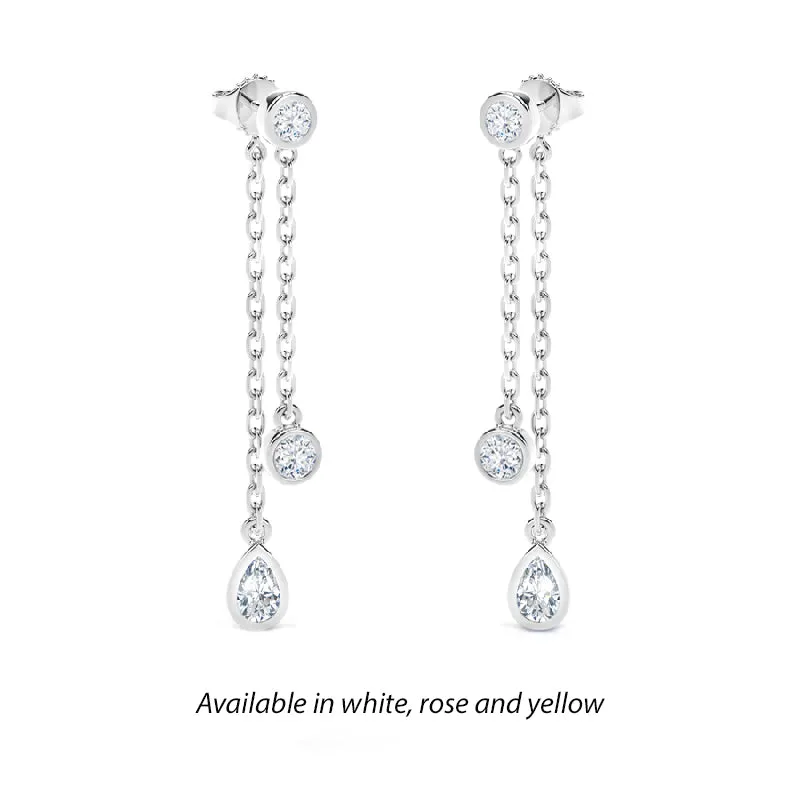 Forevermark Tribute™ Round and Pear Diamond Drop Earrings