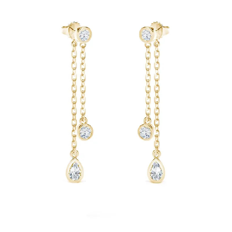 Forevermark Tribute™ Round and Pear Diamond Drop Earrings