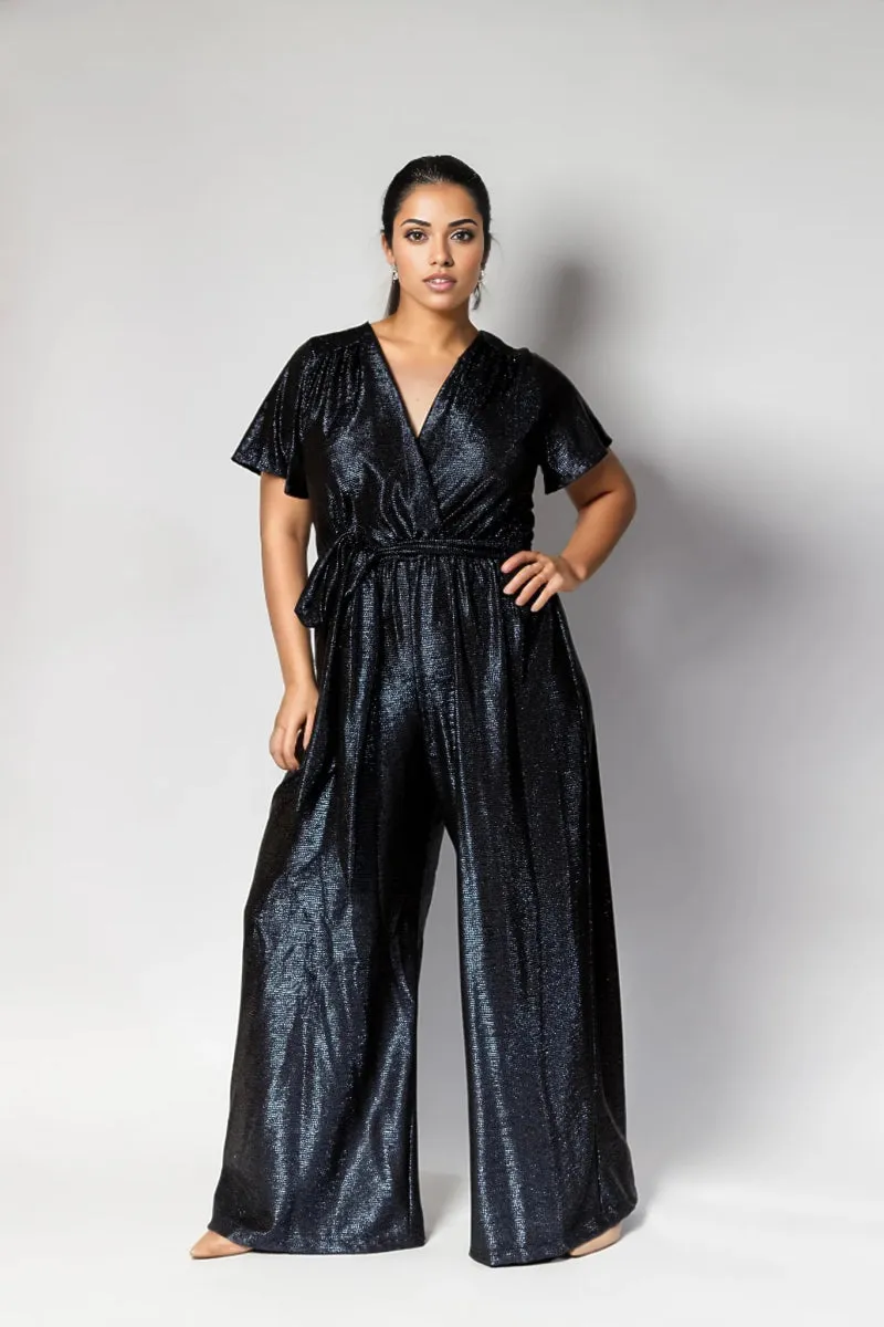 Helena Cap Sleeve Jumpsuit Navy