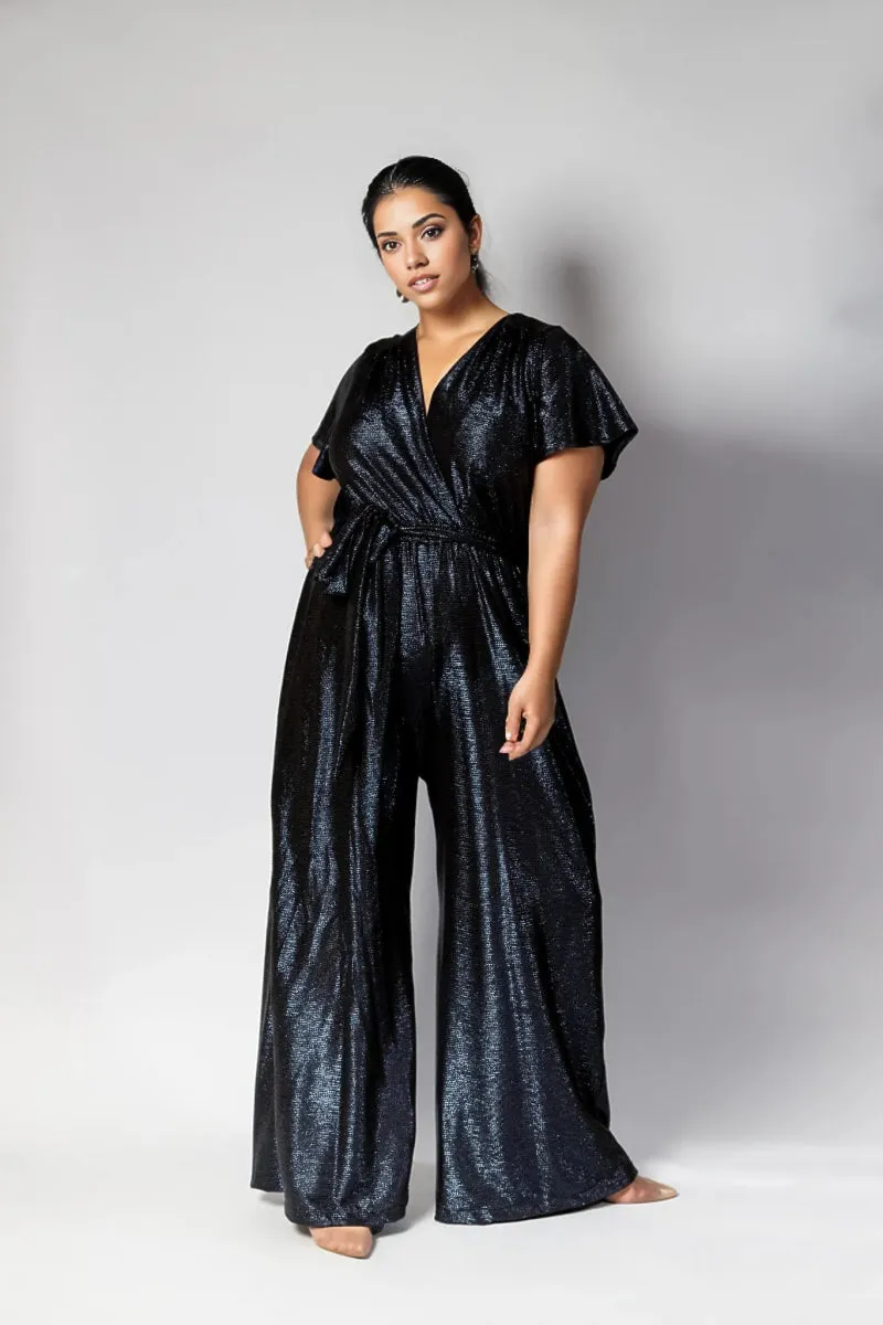 Helena Cap Sleeve Jumpsuit Navy