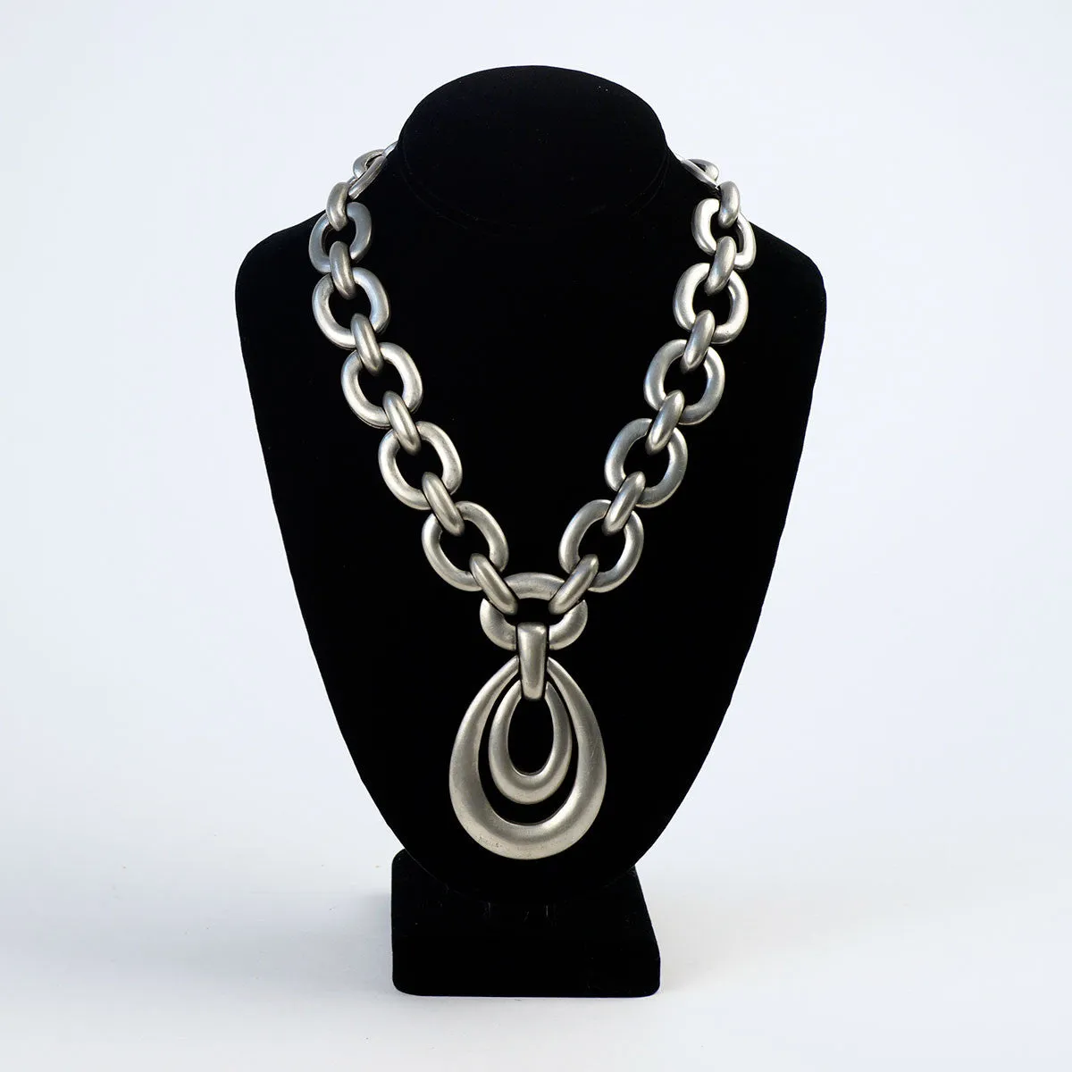 Hobe Silver Metal Chain Link Necklace