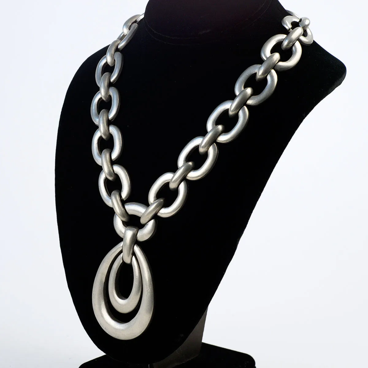 Hobe Silver Metal Chain Link Necklace