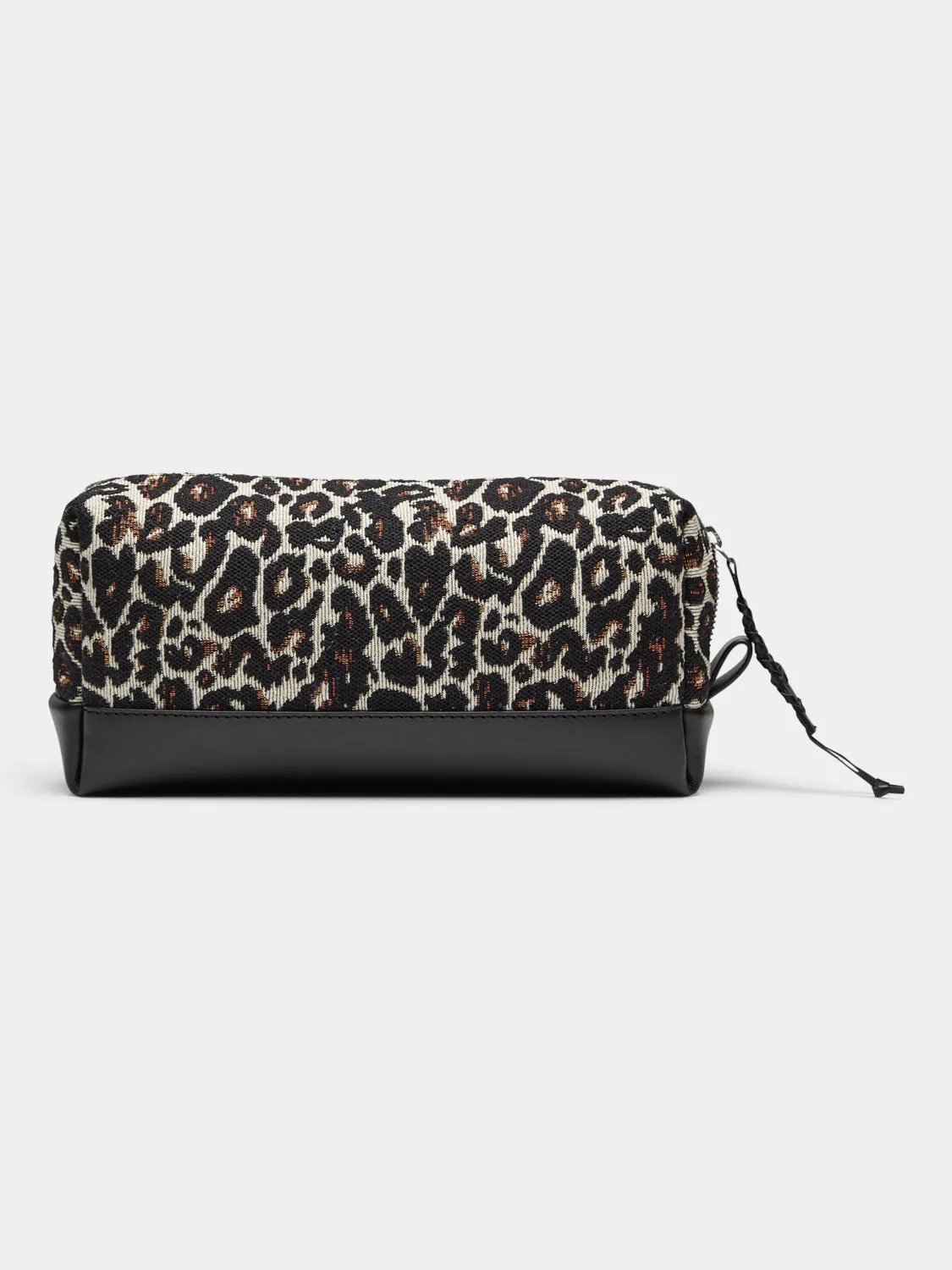 Jacquard leopard toiletry bag
