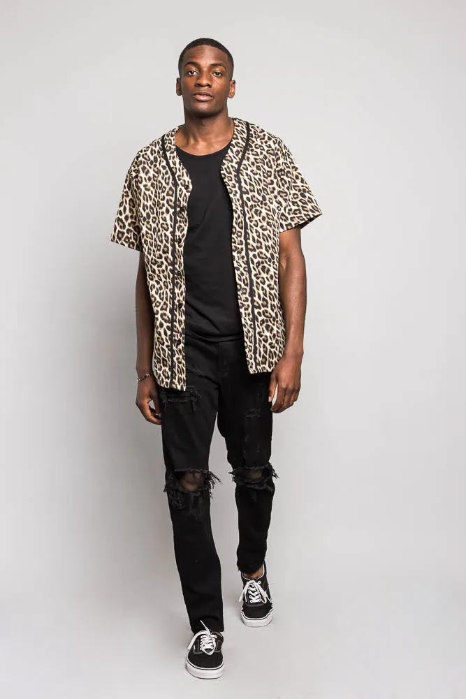 Leopard Print Baseball Jersey