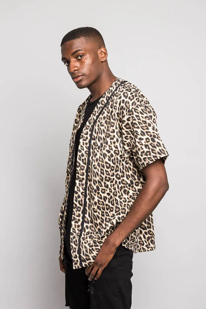 Leopard Print Baseball Jersey