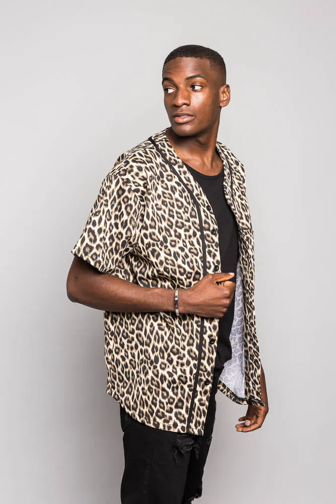 Leopard Print Baseball Jersey