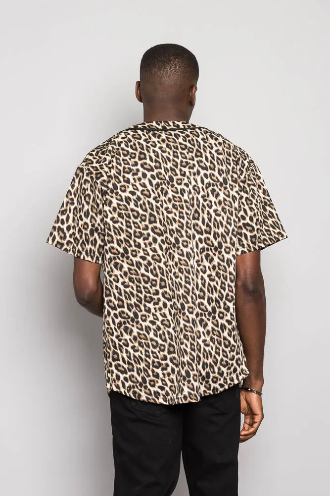 Leopard Print Baseball Jersey