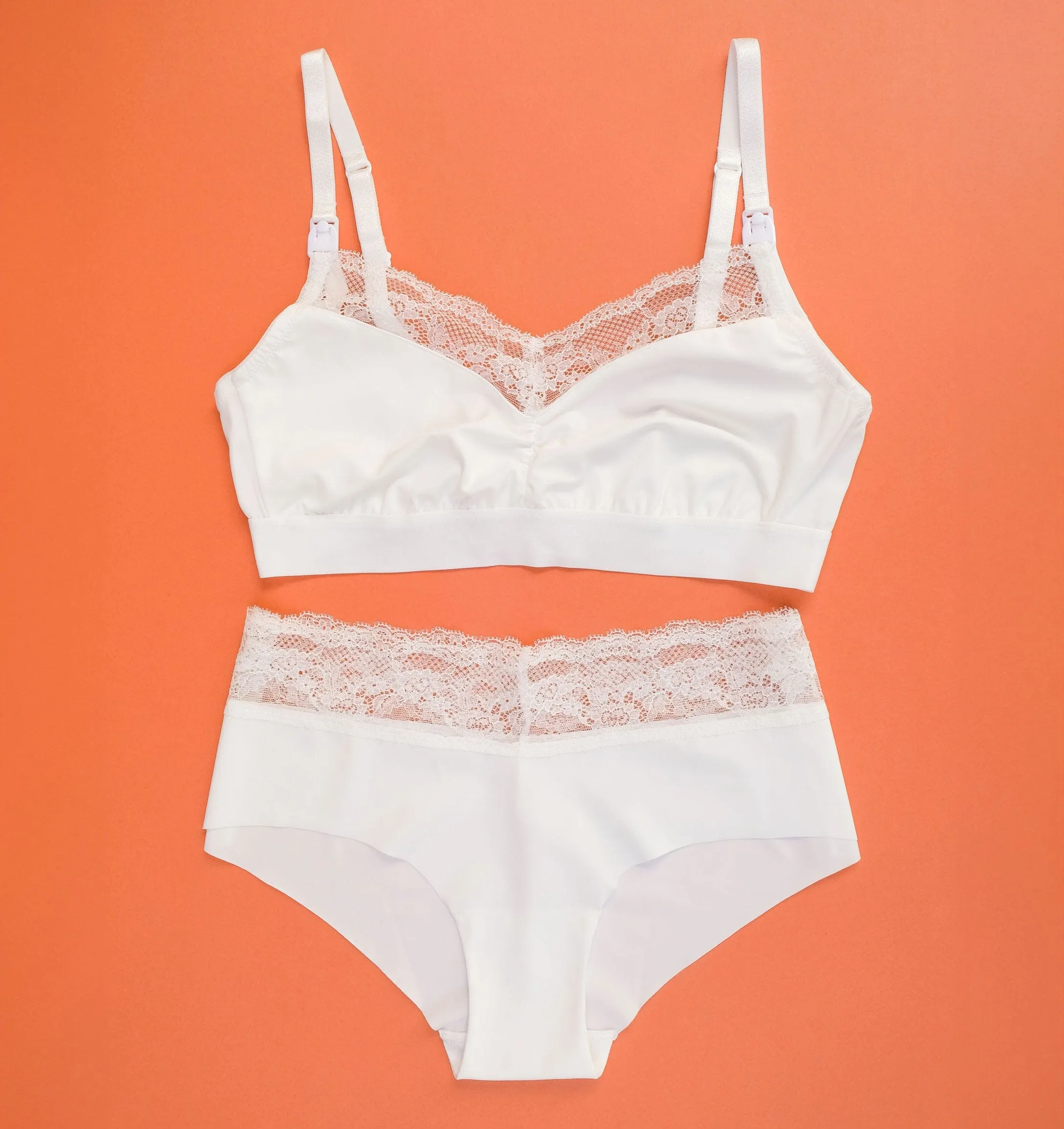 Microfibre lace trim knicker [White]