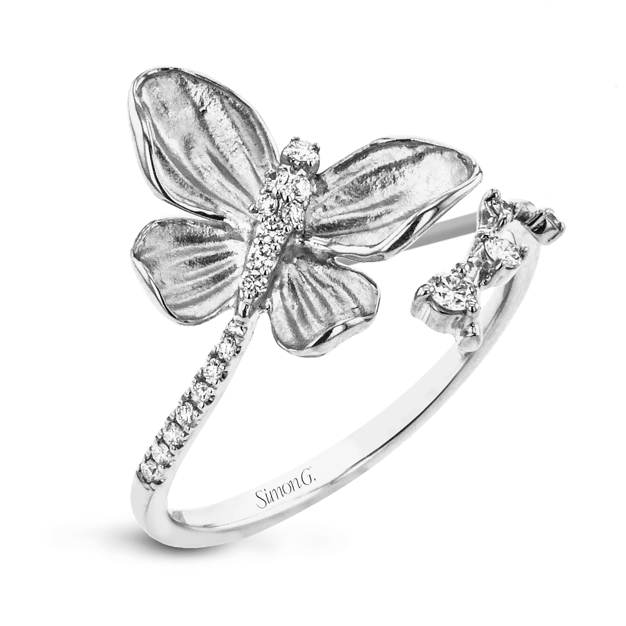 Monarch Butterfly Ring In 18k Gold With Diamonds