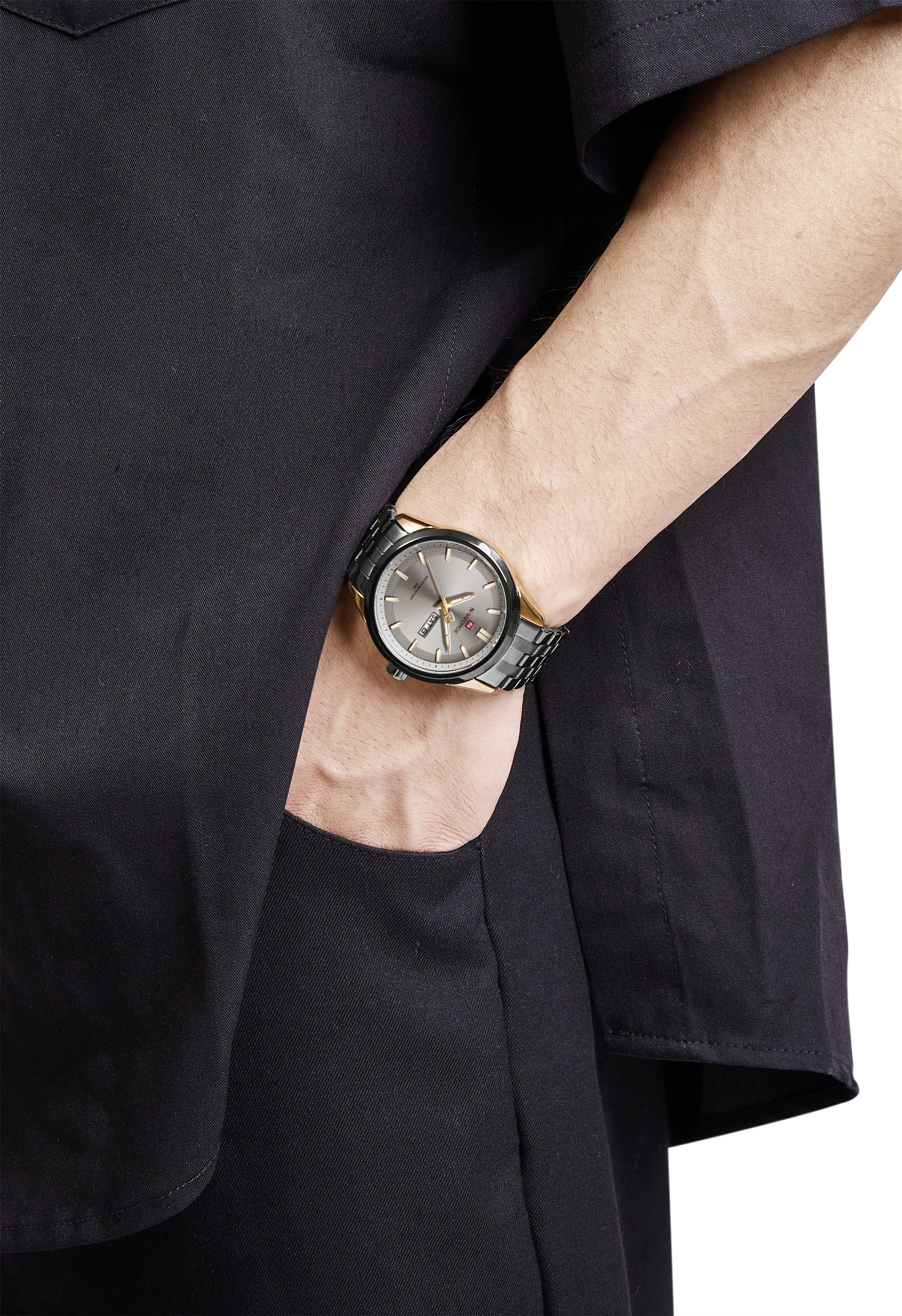 Naviforce NF9203 Men's Watch Old School Design Casual Classic Day Date Quartz WristWatch For Man Gift