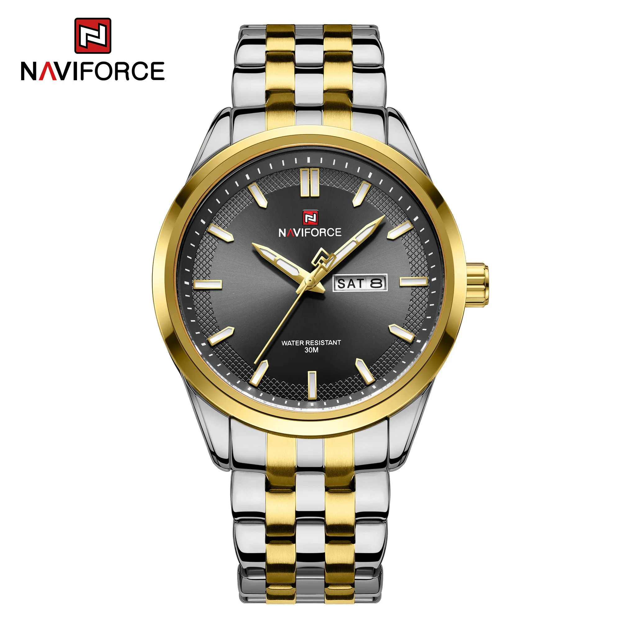 Naviforce NF9203 Men's Watch Old School Design Casual Classic Day Date Quartz WristWatch For Man Gift