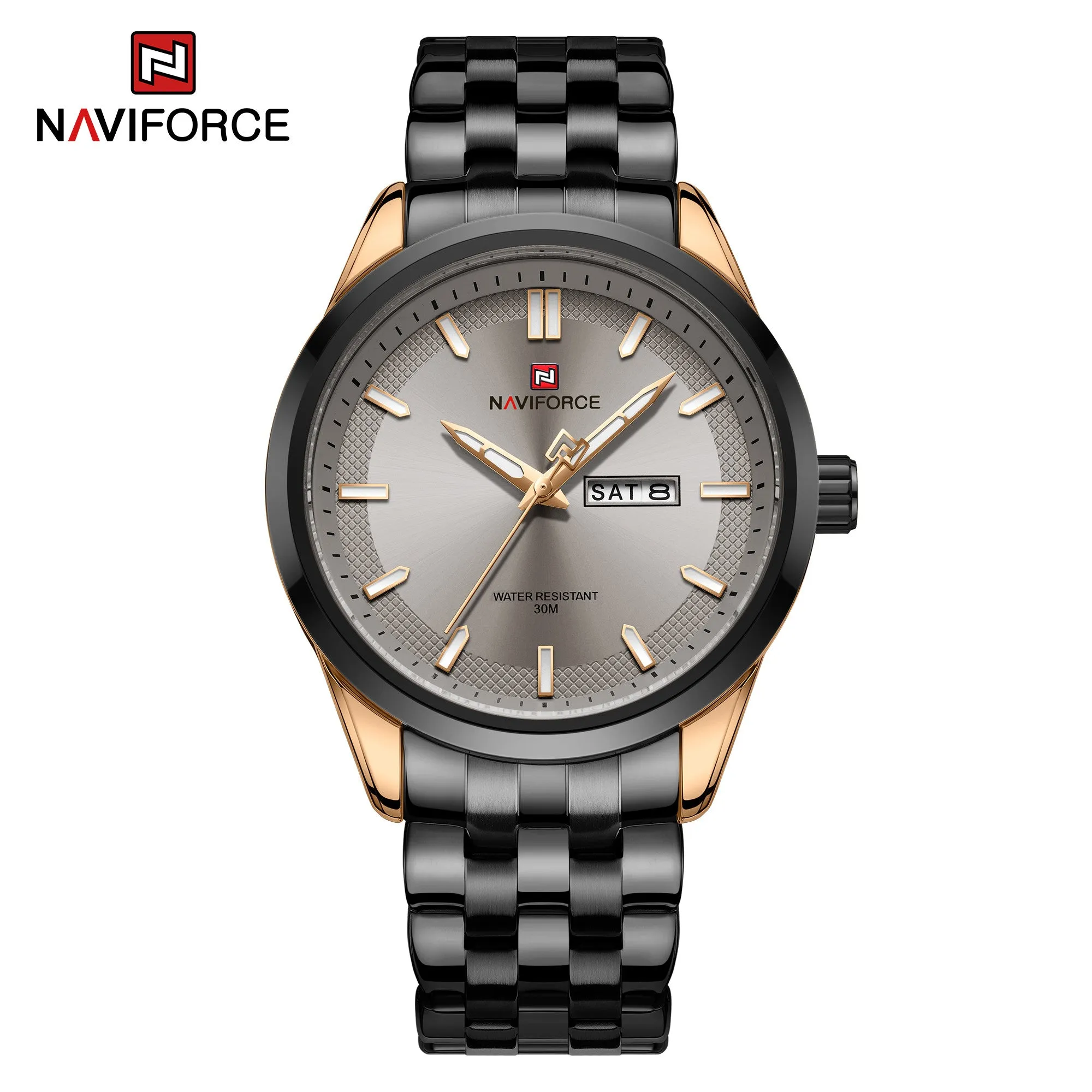 Naviforce NF9203 Men's Watch Old School Design Casual Classic Day Date Quartz WristWatch For Man Gift