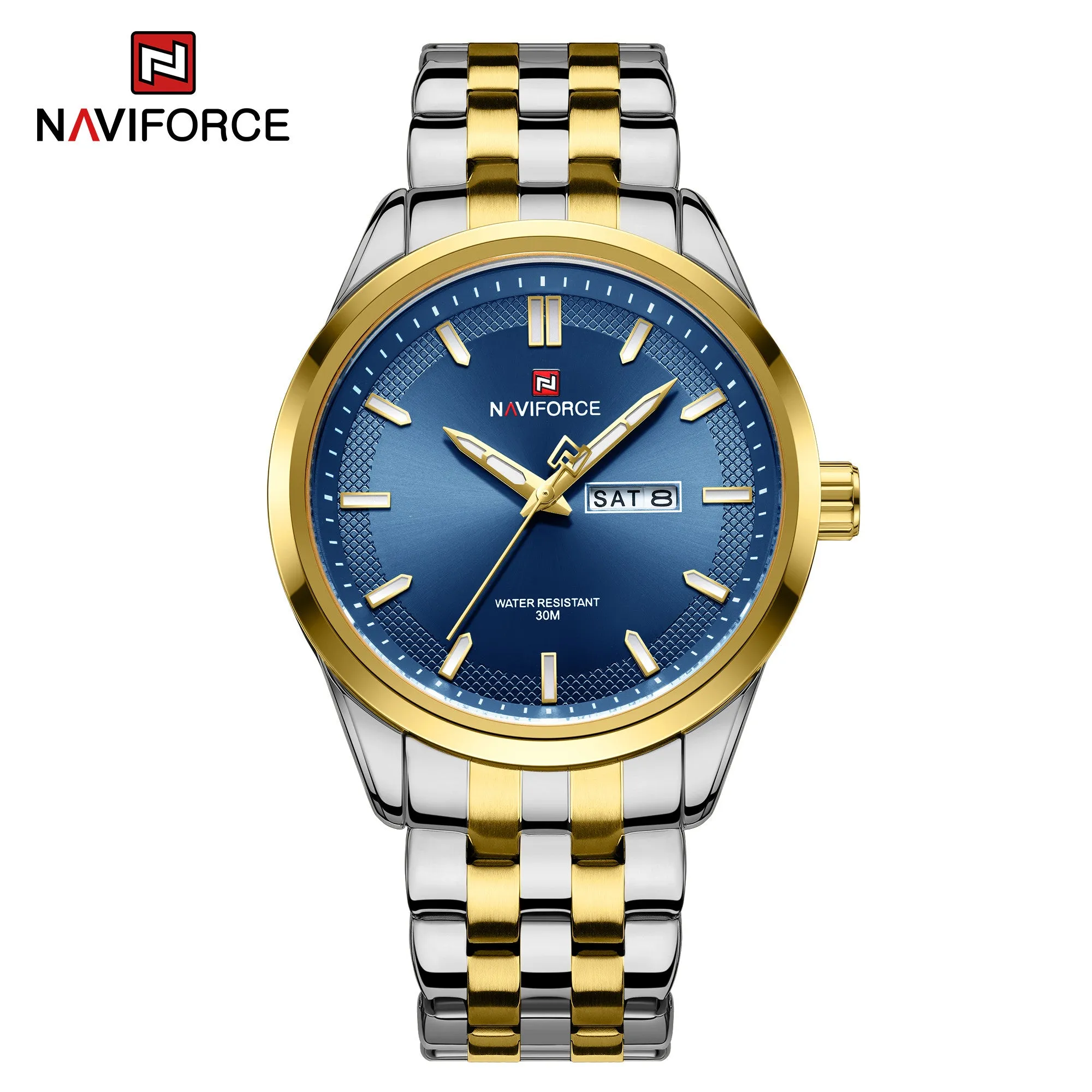 Naviforce NF9203 Men's Watch Old School Design Casual Classic Day Date Quartz WristWatch For Man Gift