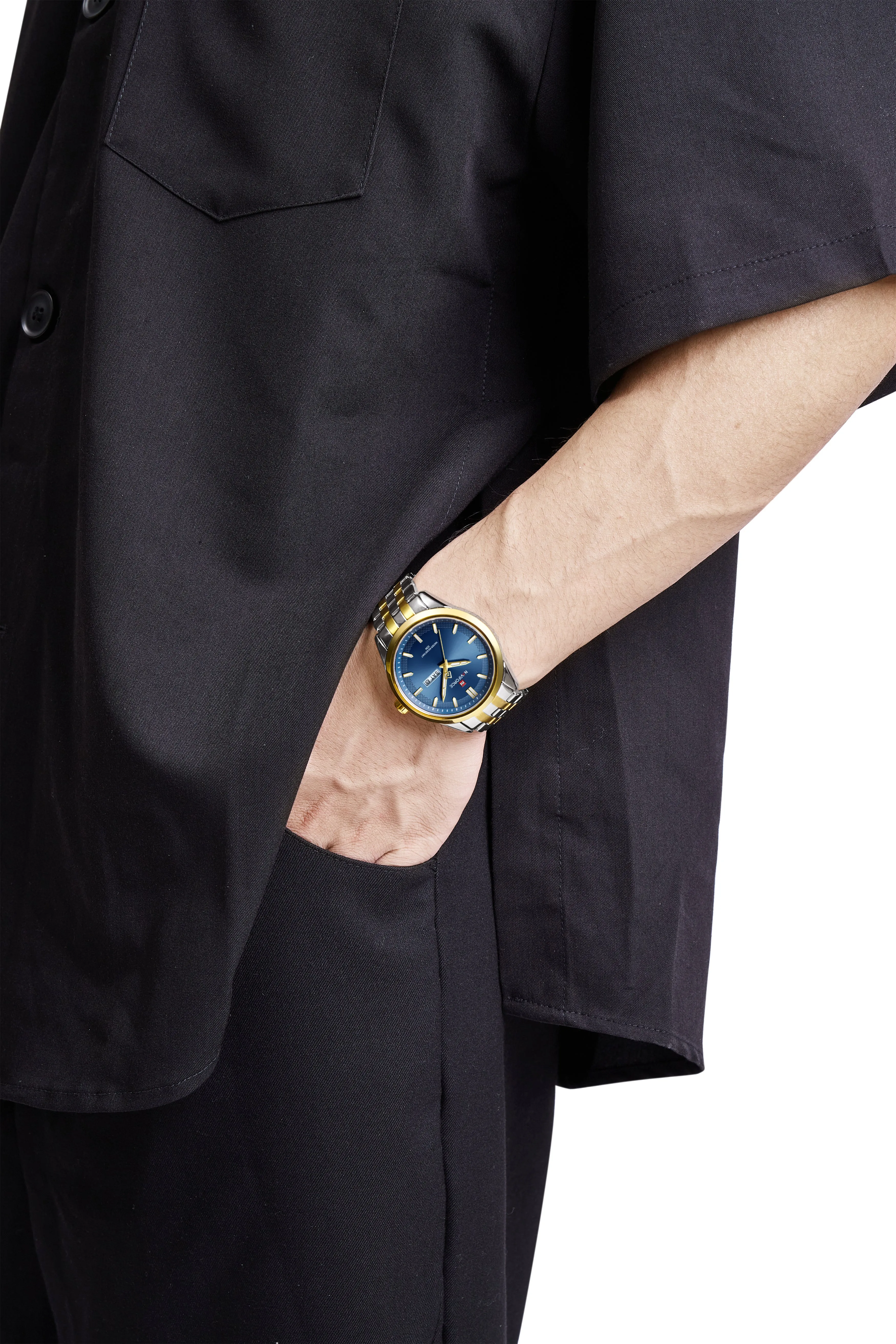 Naviforce NF9203 Men's Watch Old School Design Casual Classic Day Date Quartz WristWatch For Man Gift