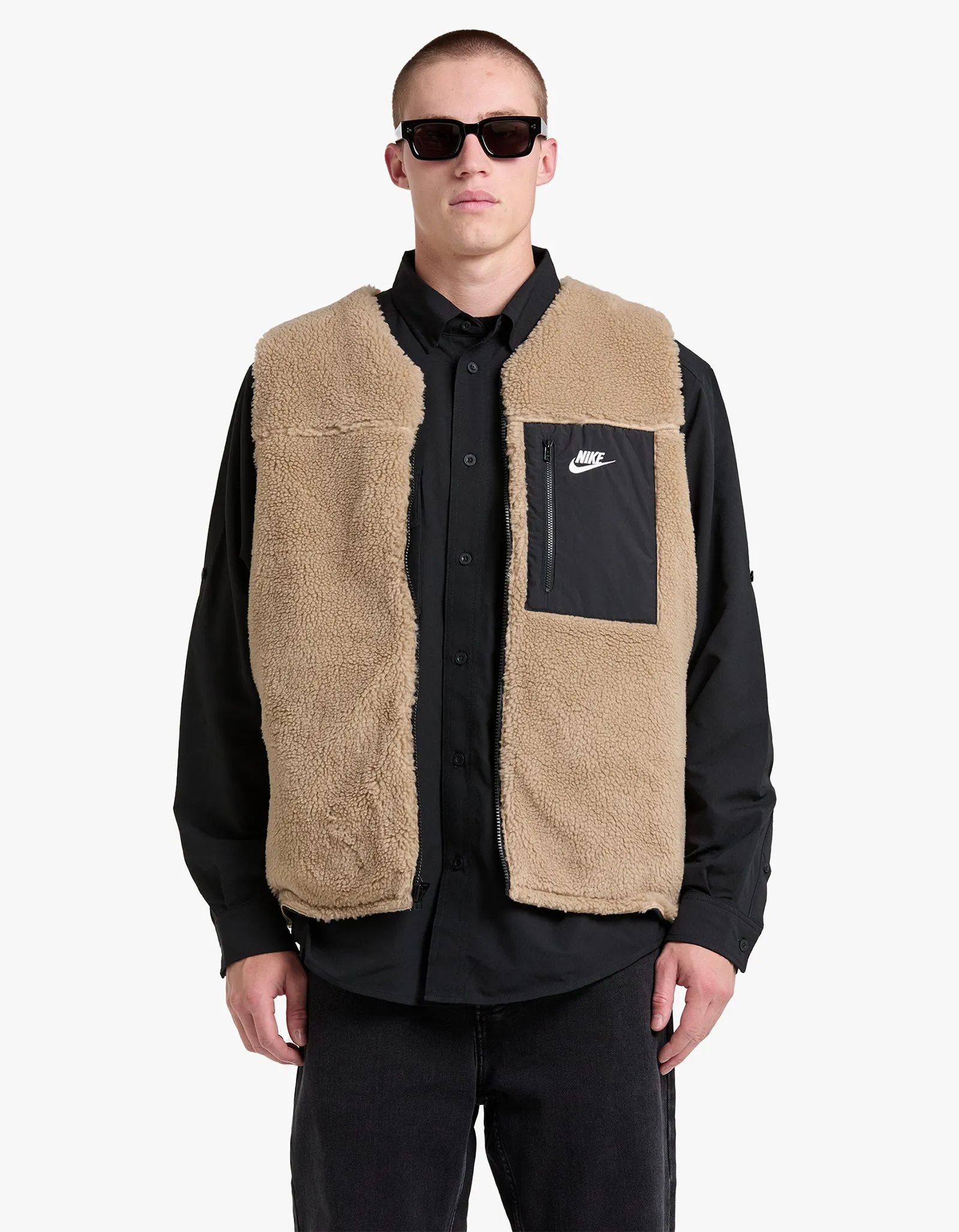 Nike Sherpa Winter Vest CZWN - Khaki/Black/Black/Sail
