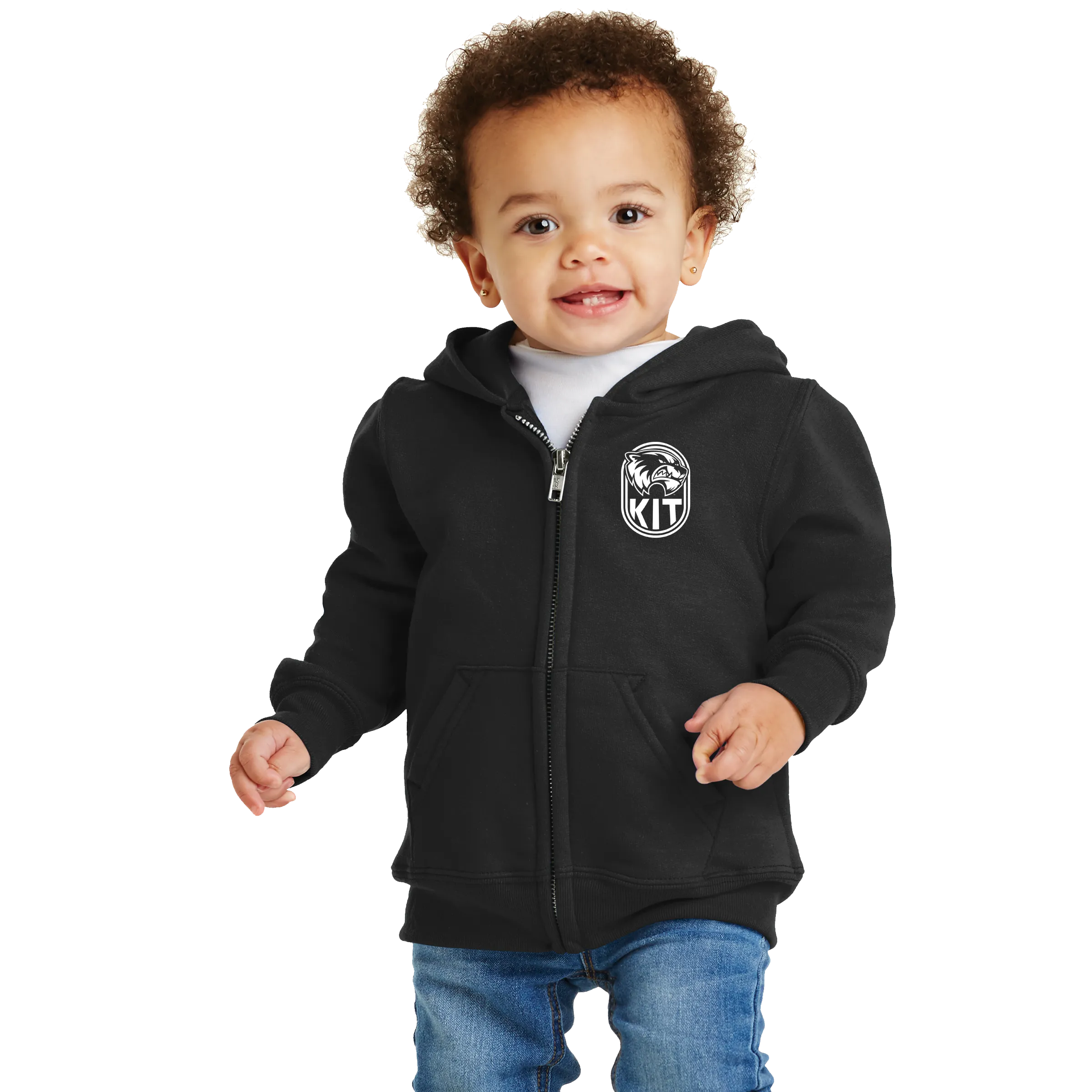 Port & Company Infant Core Fleece Full-Zip Hooded Sweatshirt- Kit Crest